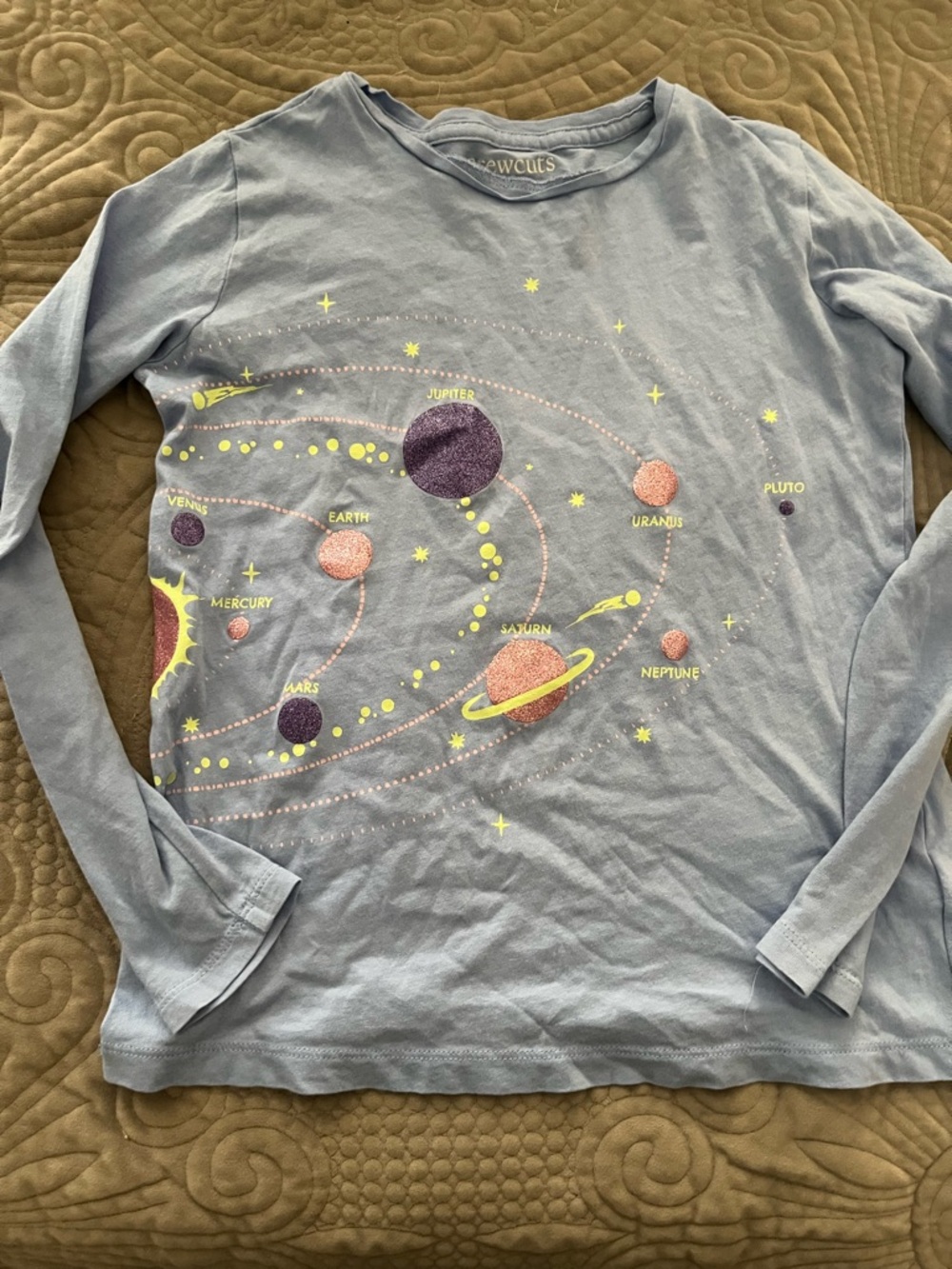 Crewcuts Light Blue Long-Sleeve Solar System Tee